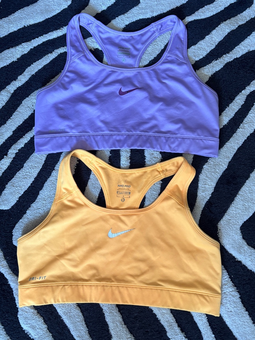 Nike Women's Racerback Nike Pro Drifit Sports Bras - Purple & Orange